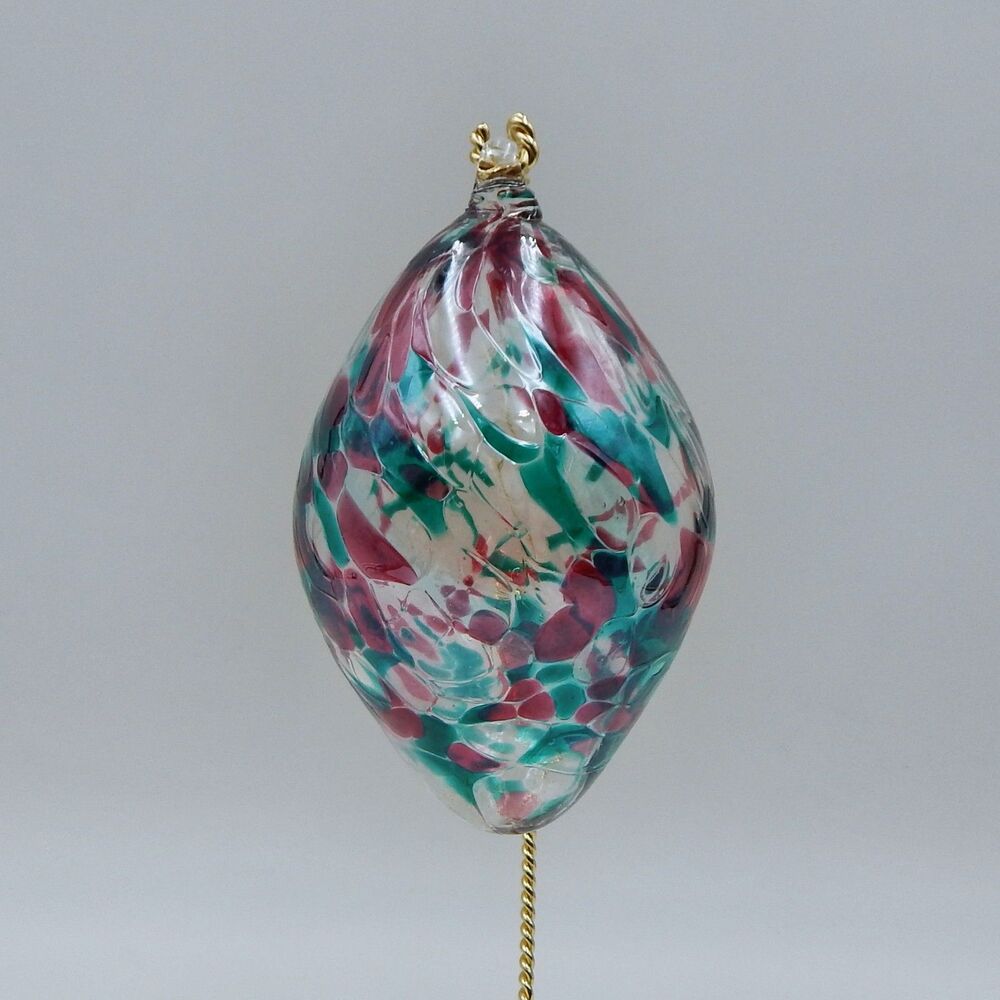 Zorza Hand Blown Handmade Glass Drop Confetti Ornament From Poland Swirl Artisan